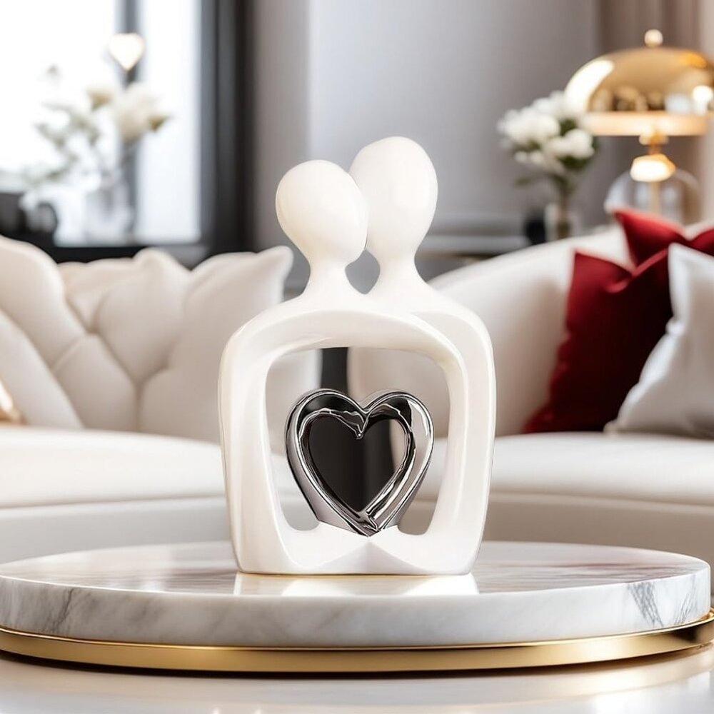 Hugging Couple Statues Ceramic Figure Statue for Home Decorations Sculpture